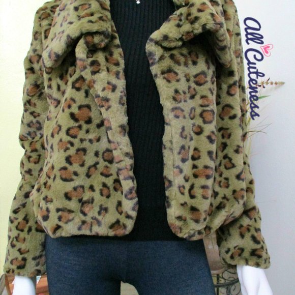 Leopard Print Faux Fur Jacket - Picture 2 of 8